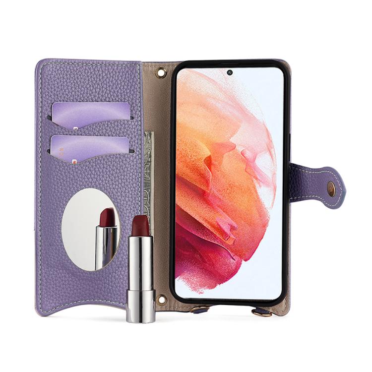 For Samsung Galaxy A15 Crossbody Chain Fishtail Litchi Leather Phone Case