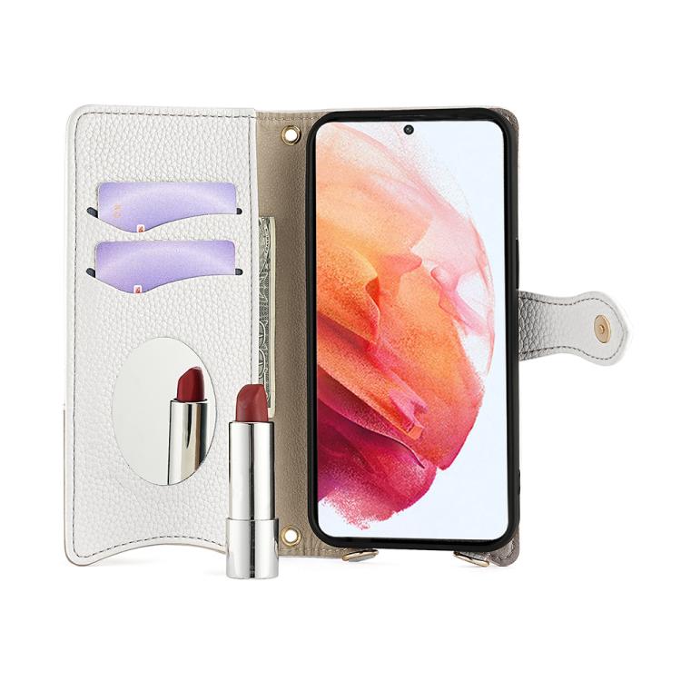 For Samsung Galaxy A15 Crossbody Chain Fishtail Litchi Leather Phone Case