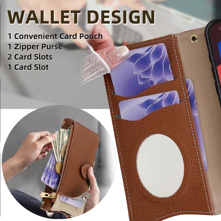 For Samsung Galaxy S26 5G Crossbody Chain Fishtail Litchi Leather Phone Case