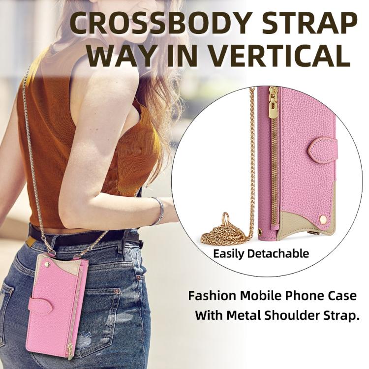 For Samsung Galaxy S26 5G Crossbody Chain Fishtail Litchi Leather Phone Case