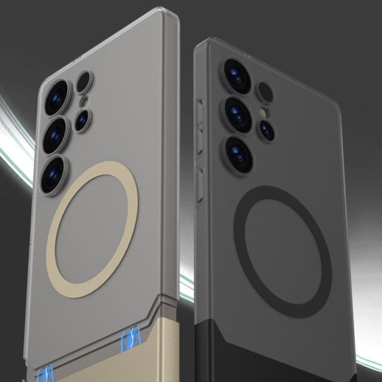 For Samsung Galaxy S25 Ultra 5G GKK Mortise-Tenon Connection Contrast Color Translucent Magnetic Phone Case
