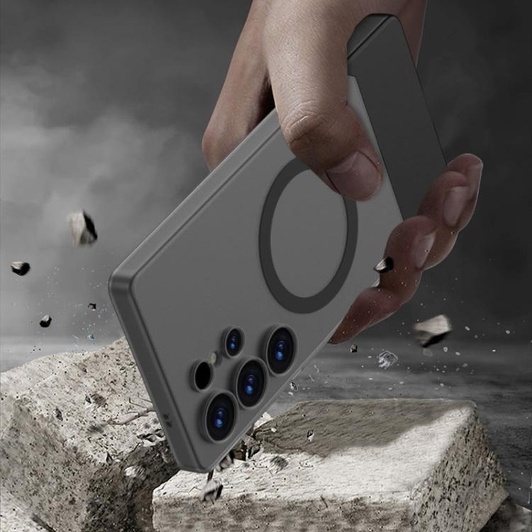 For Samsung Galaxy S25 Ultra 5G GKK Mortise-Tenon Connection Contrast Color Translucent Magnetic Phone Case