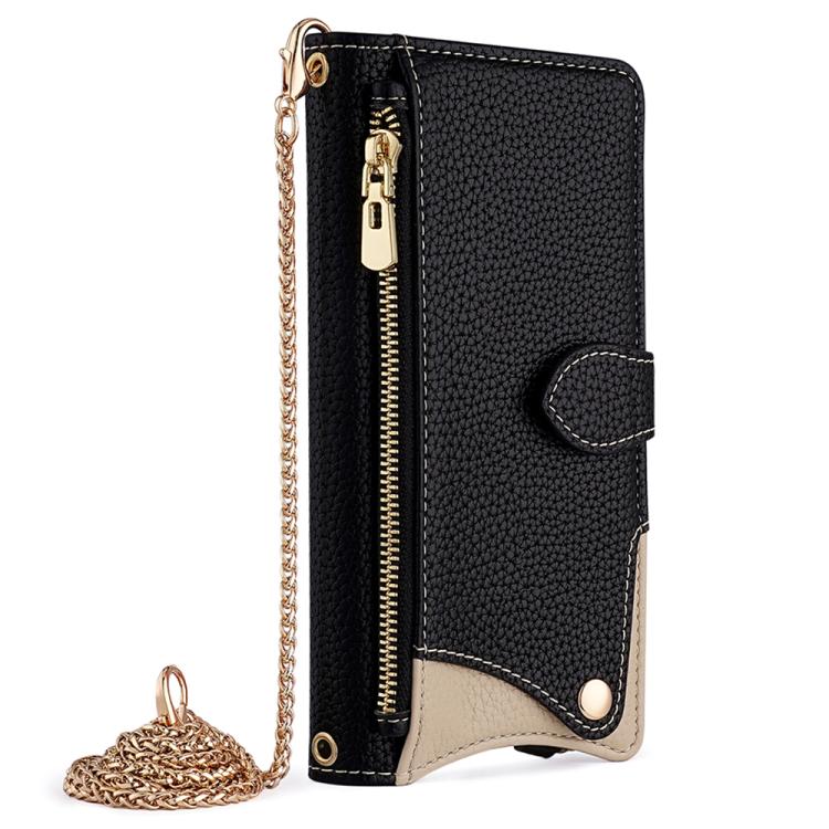 For OPPO Find X9 Crossbody Chain Fishtail Litchi Leather Phone Case