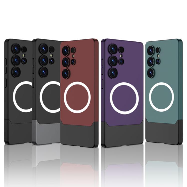 For Samsung Galaxy S25 Ultra 5G GKK Mortise-Tenon Connection Contrast Color Magnetic Phone Case