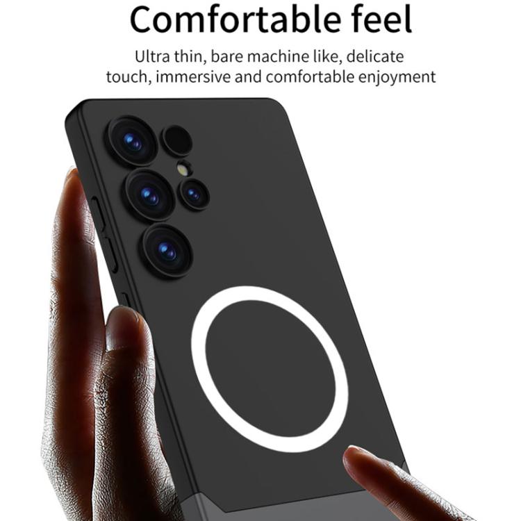 For Samsung Galaxy S25 Ultra 5G GKK Mortise-Tenon Connection Contrast Color Magnetic Phone Case