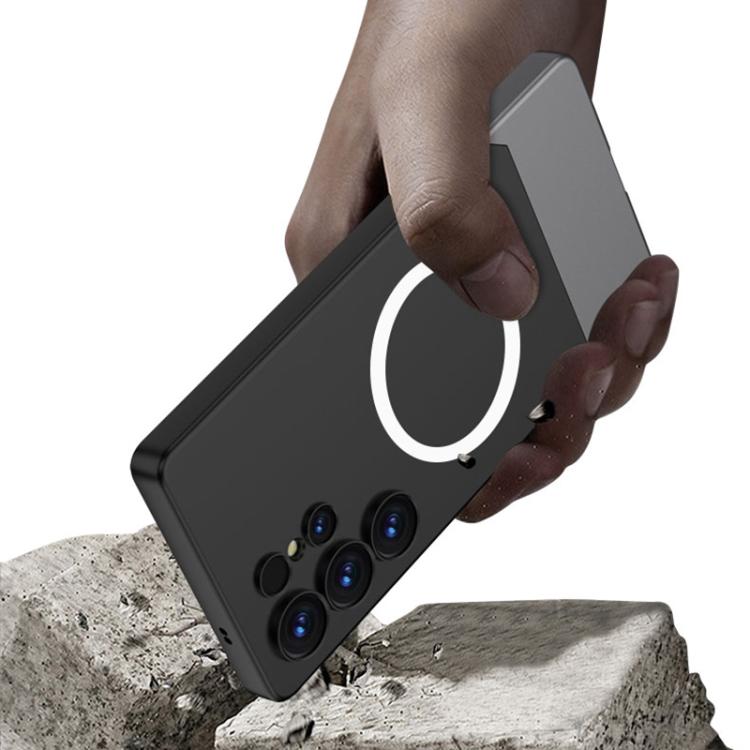 For Samsung Galaxy S25 Ultra 5G GKK Mortise-Tenon Connection Contrast Color Magnetic Phone Case