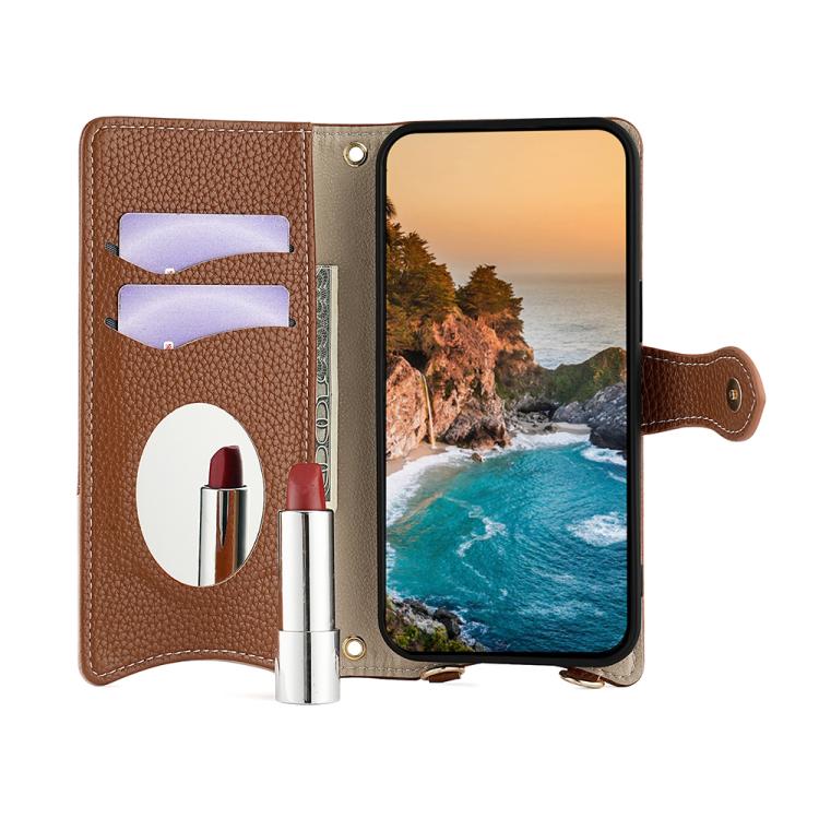 For vivo S19 Crossbody Chain Fishtail Litchi Leather Phone Case