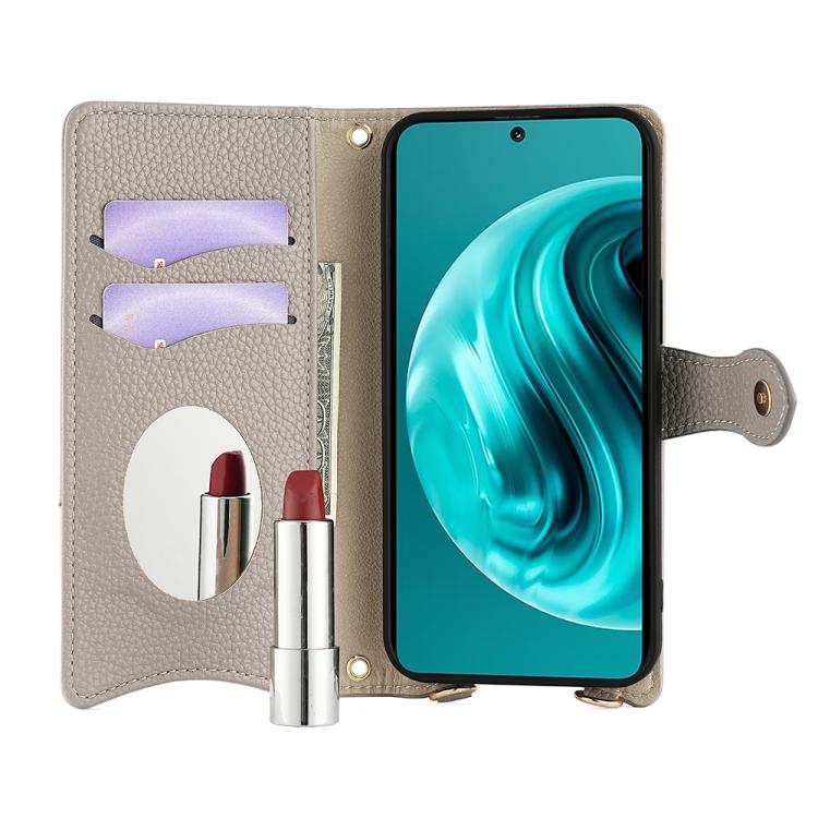 For Huawei nova 12i / Enjoy 70 Pro Crossbody Chain Fishtail Litchi Leather Phone Case