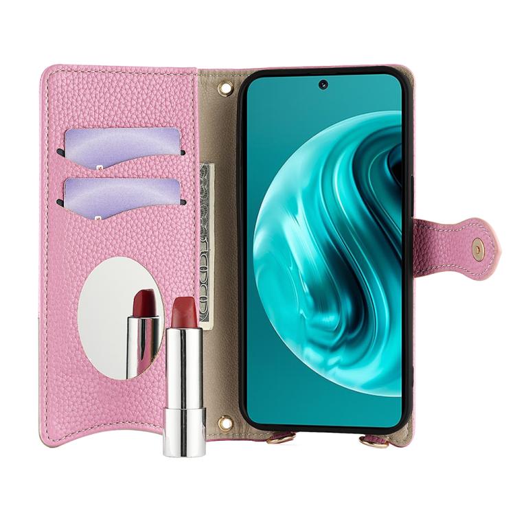 For Huawei nova 12i / Enjoy 70 Pro Crossbody Chain Fishtail Litchi Leather Phone Case