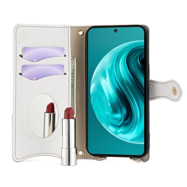 For Huawei nova 12i / Enjoy 70 Pro Crossbody Chain Fishtail Litchi Leather Phone Case