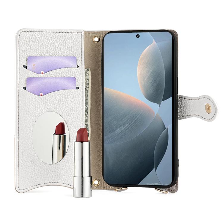 For Redmi K70E / Xiaomi Poco X6 Pro Crossbody Chain Fishtail Litchi Leather Phone Case