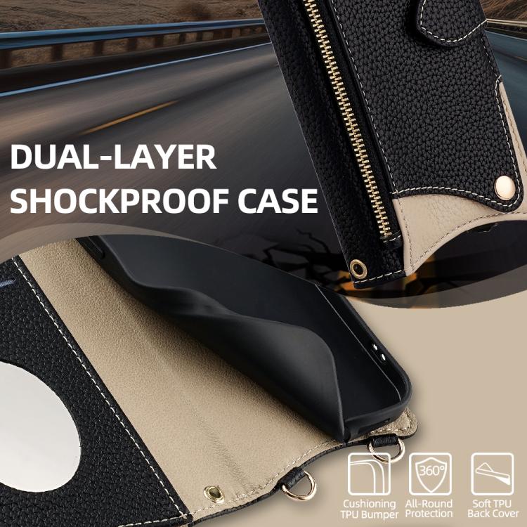 For Redmi K90 Crossbody Chain Fishtail Litchi Leather Phone Case
