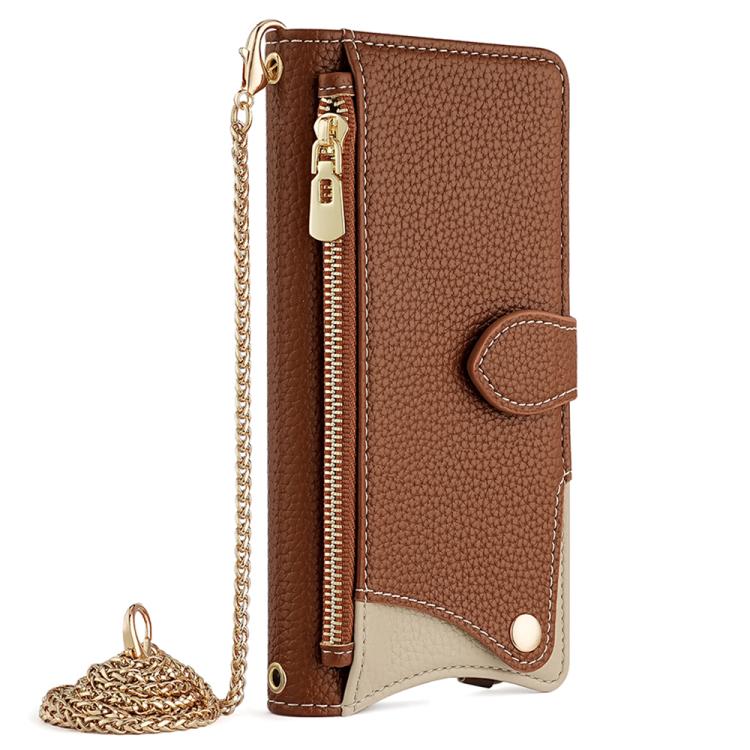 For Redmi K90 Crossbody Chain Fishtail Litchi Leather Phone Case