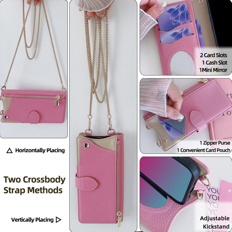 For Redmi K90 Crossbody Chain Fishtail Litchi Leather Phone Case