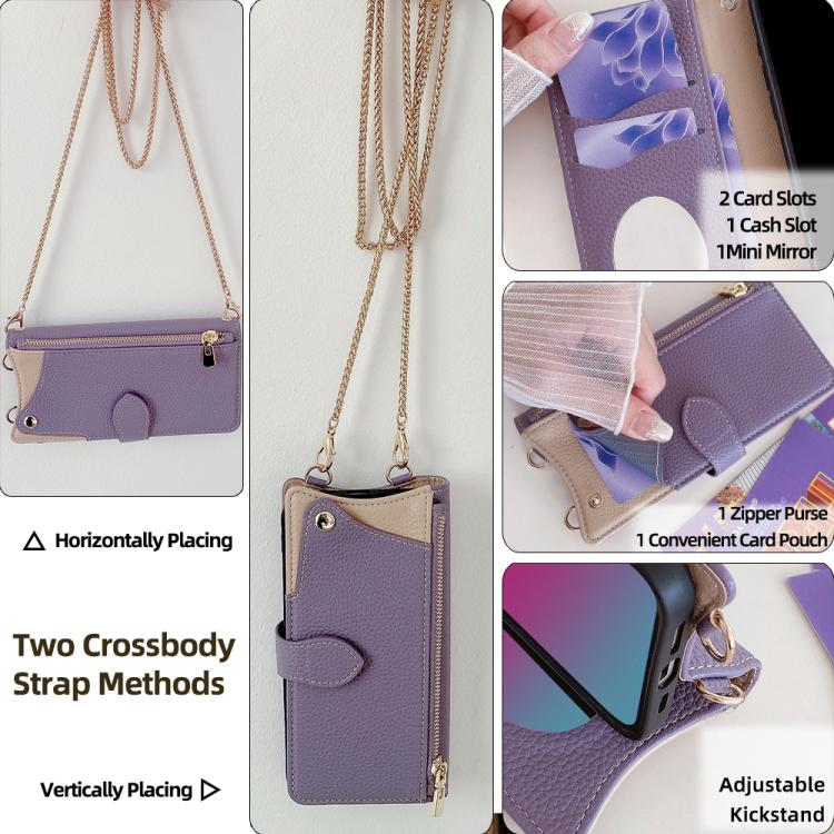 For Redmi K90 Crossbody Chain Fishtail Litchi Leather Phone Case