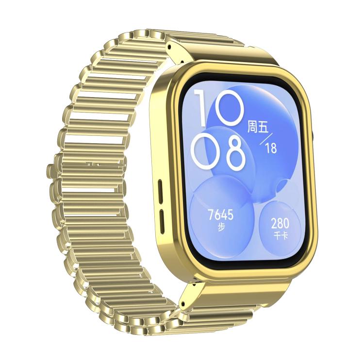 For Huawei Watch Fit3 Hollow Chain Metal Frame Watch Band