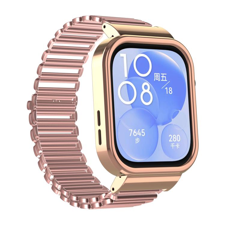 For Huawei Watch Fit3 Hollow Chain Metal Frame Watch Band