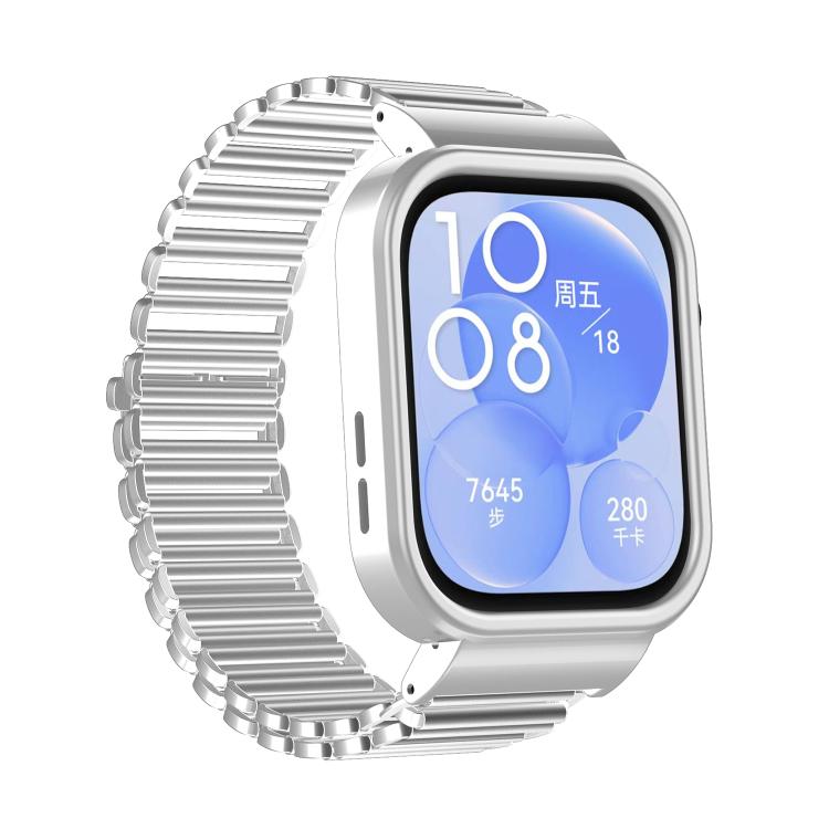 For Huawei Watch Fit3 Hollow Chain Metal Frame Watch Band