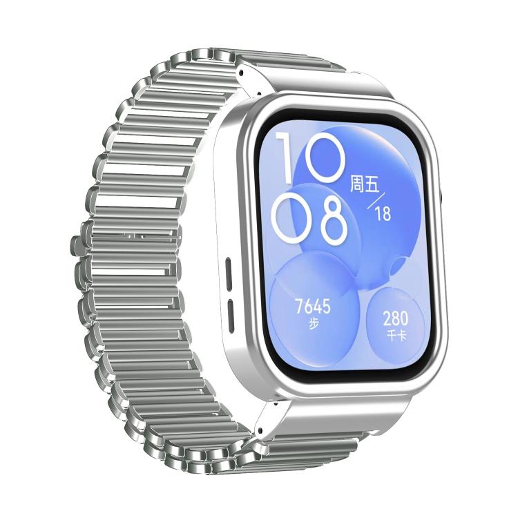 For Huawei Watch Fit3 Hollow Chain Metal Frame Watch Band