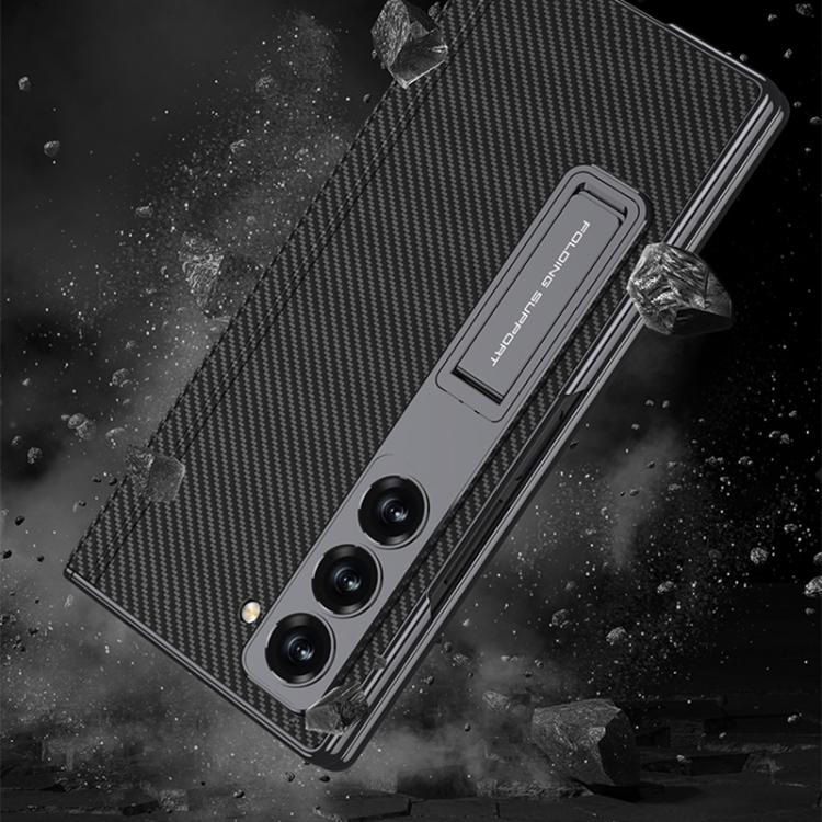For Samsung Galaxy Z Fold6 GKK Integrated Magnetic Phantom Leather Hinge Phone Case with Holder