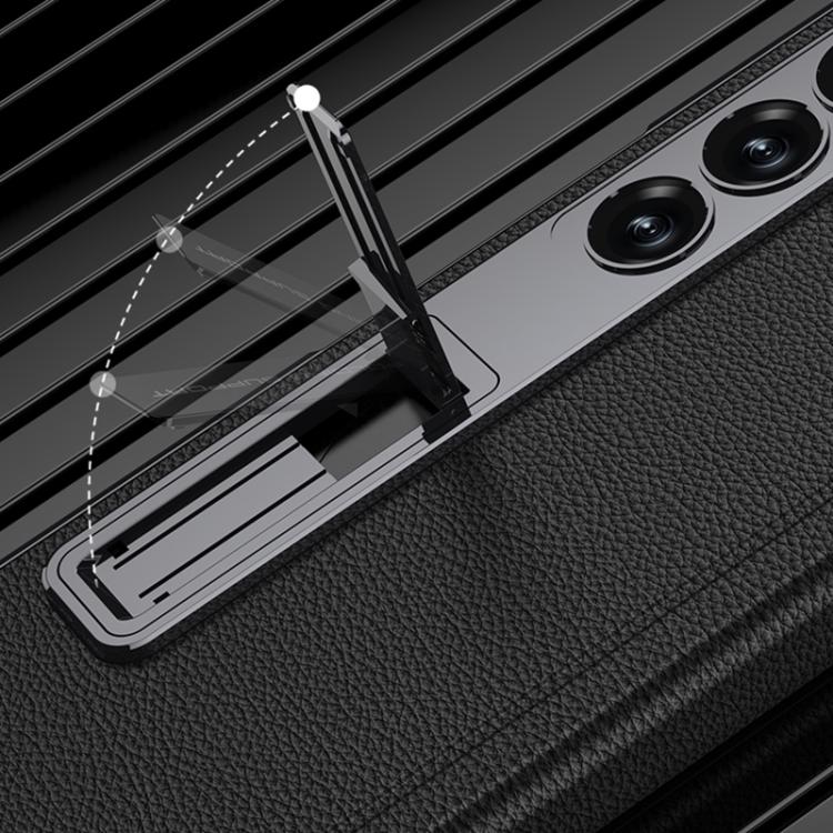 For Samsung Galaxy Z Fold6 GKK Integrated Magnetic Phantom Leather Hinge Phone Case with Holder
