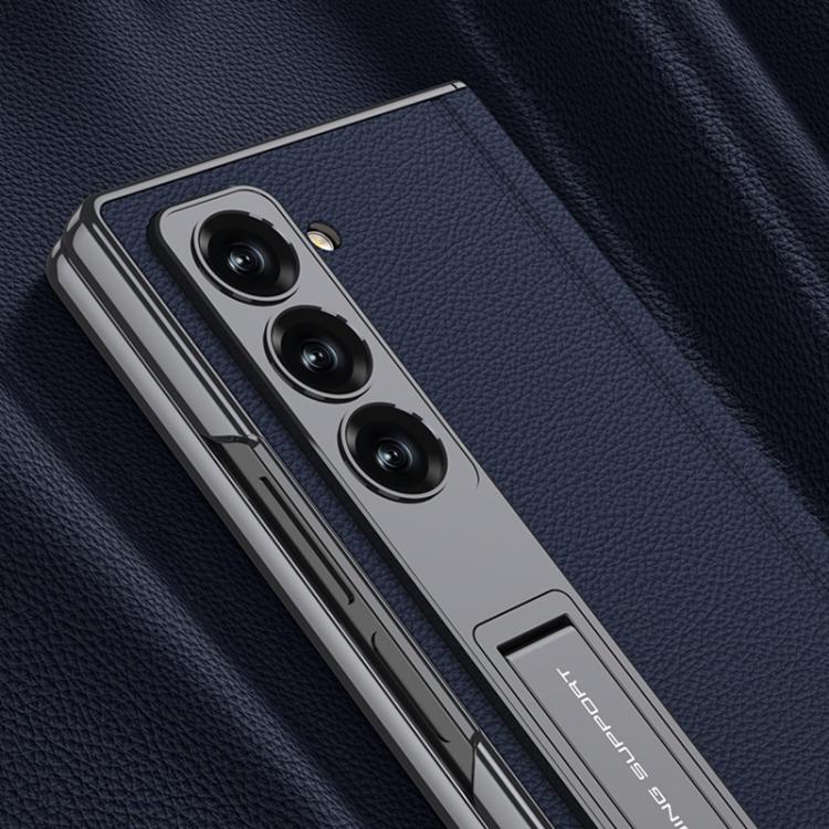 For Samsung Galaxy Z Fold6 GKK Integrated Magnetic Phantom Leather Hinge Phone Case with Holder