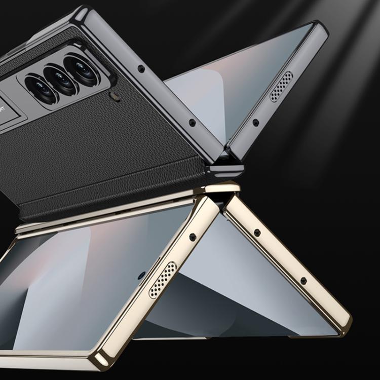 For Samsung Galaxy Z Fold6 GKK Integrated Magnetic Phantom Leather Hinge Phone Case with Holder