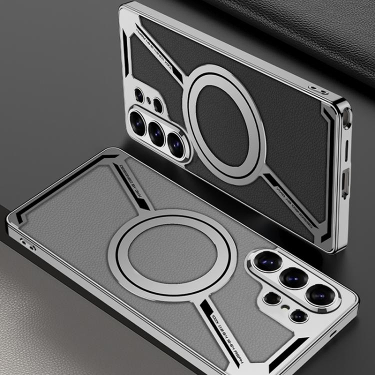 For Samsung Galaxy S26 Ultra 5G GKK Electroplating Leather Z-Shape MagSafe Phone Case, Not Included Pen