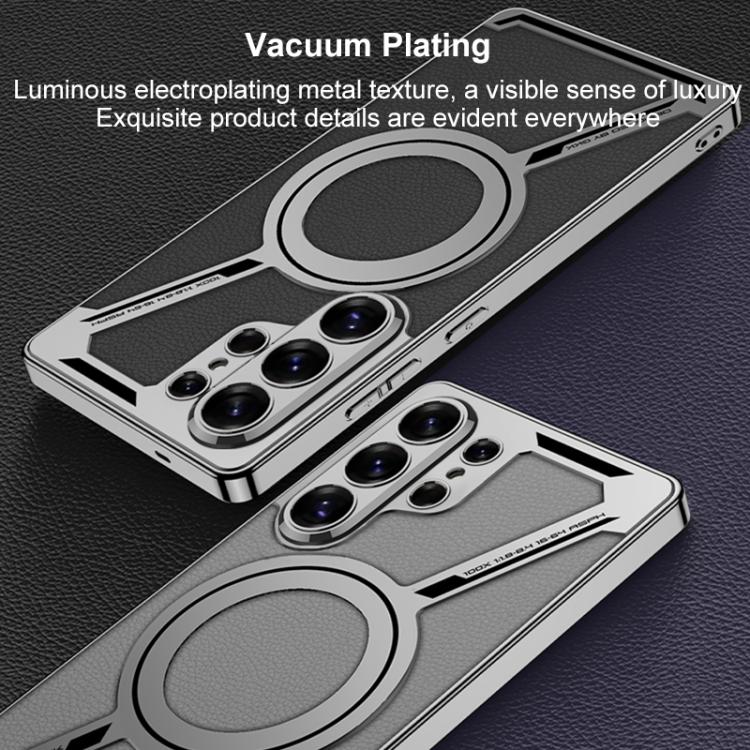 For Samsung Galaxy S26 Ultra 5G GKK Electroplating Leather Z-Shape MagSafe Phone Case, Not Included Pen