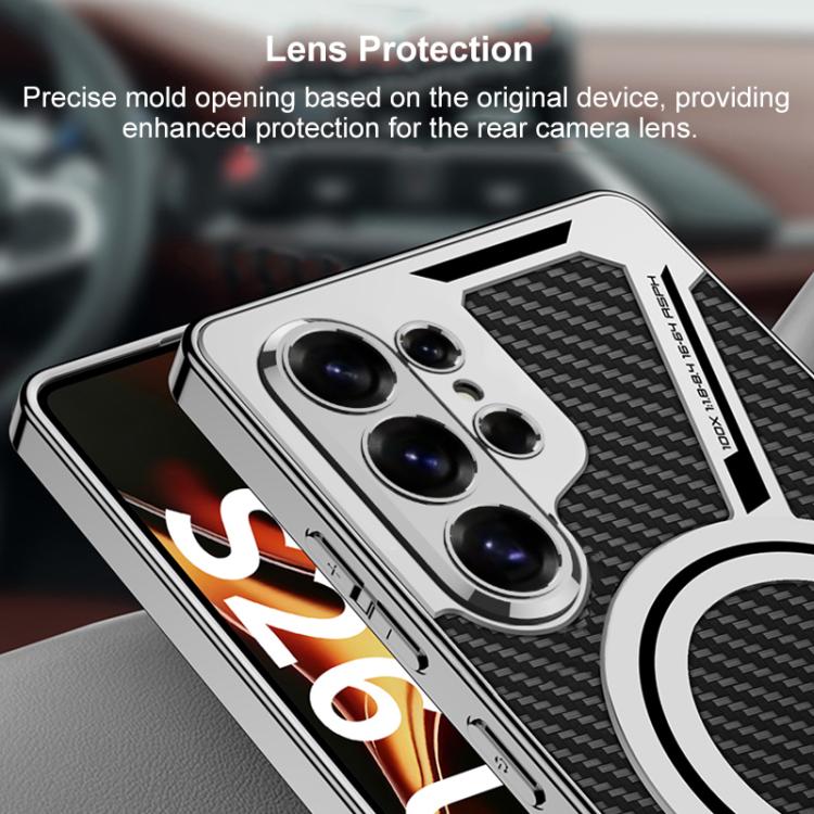 For Samsung Galaxy S26 Ultra 5G GKK Electroplating Leather Z-Shape MagSafe Phone Case, Not Included Pen