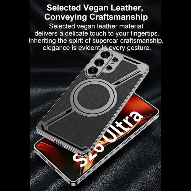 For Samsung Galaxy S26 Ultra 5G GKK Electroplating Leather Z-Shape MagSafe Phone Case, Not Included Pen