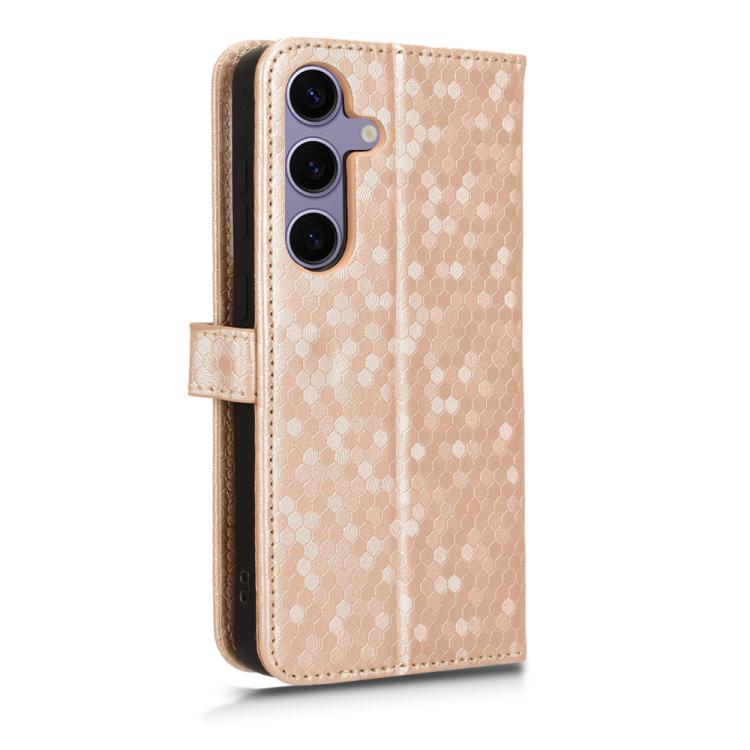 For Samsung Galaxy S25 FE 5G Honeycomb Dot Texture Leather Phone Case