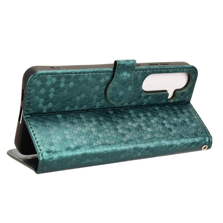 For Samsung Galaxy S25 FE 5G Honeycomb Dot Texture Leather Phone Case