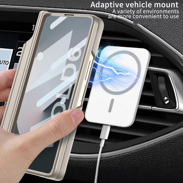 For Samsung Galaxy Z Fold6 GKK Integrated MagSafe Folding Phone Case with Pen Box, Not Included Pen