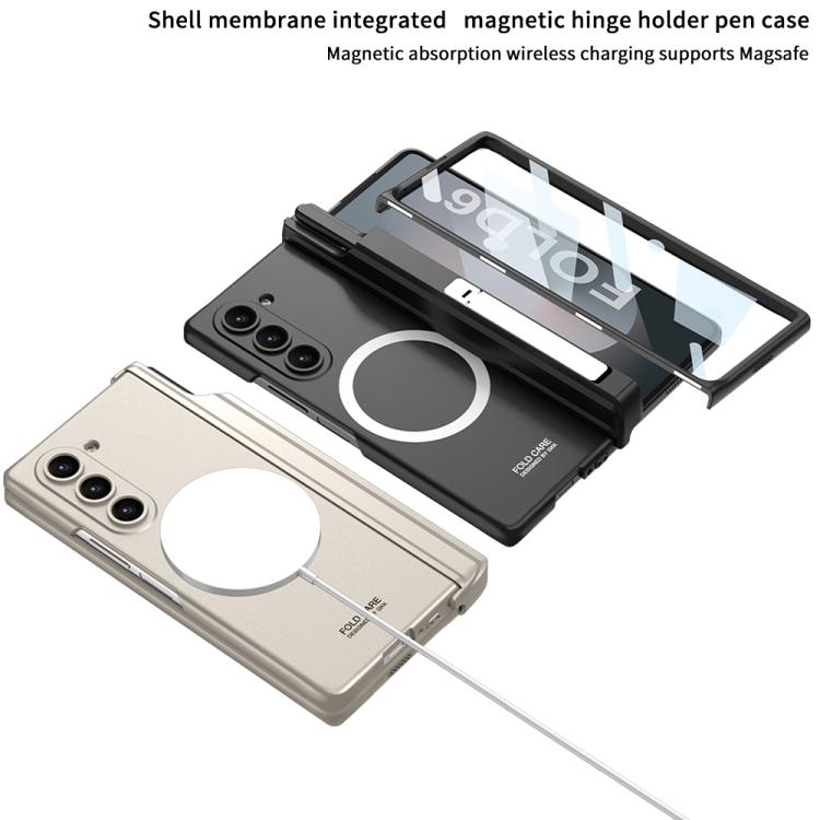 For Samsung Galaxy Z Fold6 GKK Integrated MagSafe Folding Phone Case with Pen Box, Not Included Pen