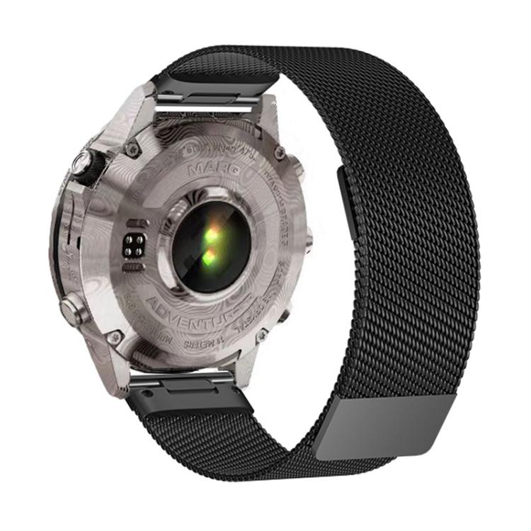 For Garmin Watch 26mm Milanese Dual Section Magnetic Metal Watch Band