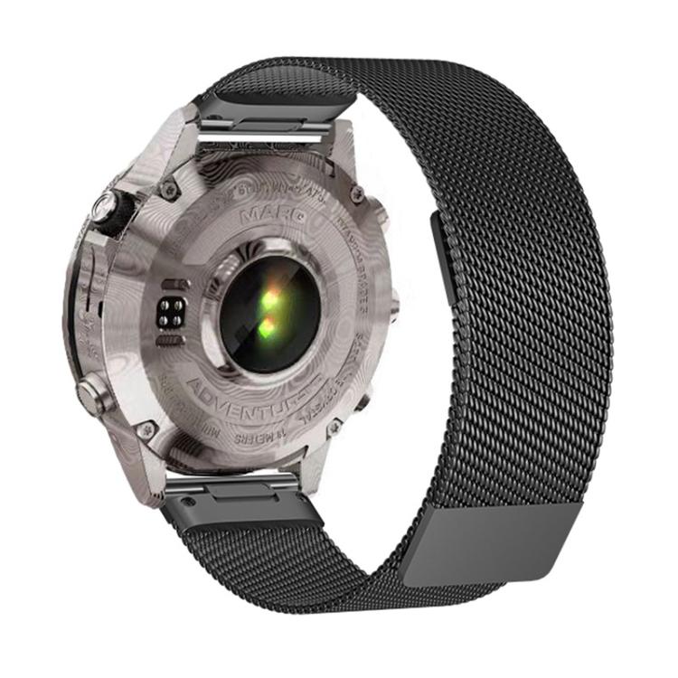 For Garmin Watch 26mm Milanese Dual Section Magnetic Metal Watch Band