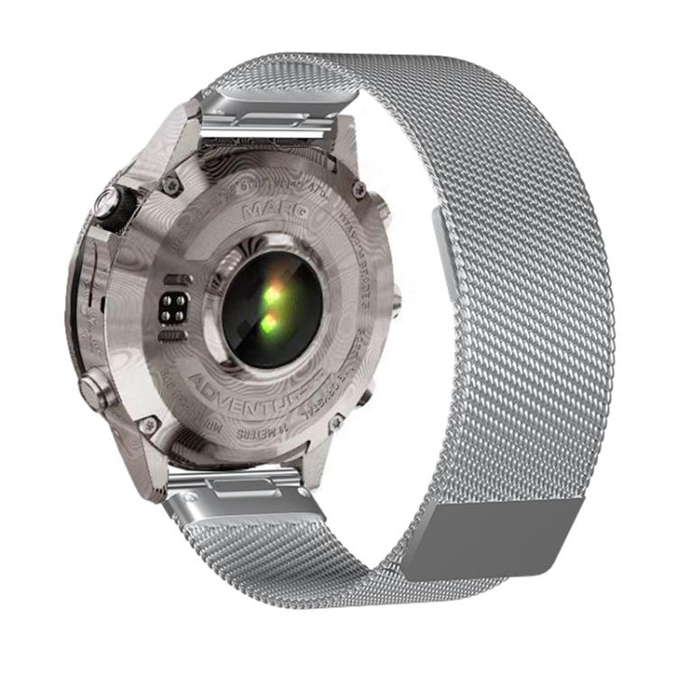 For Garmin Watch 26mm Milanese Dual Section Magnetic Metal Watch Band