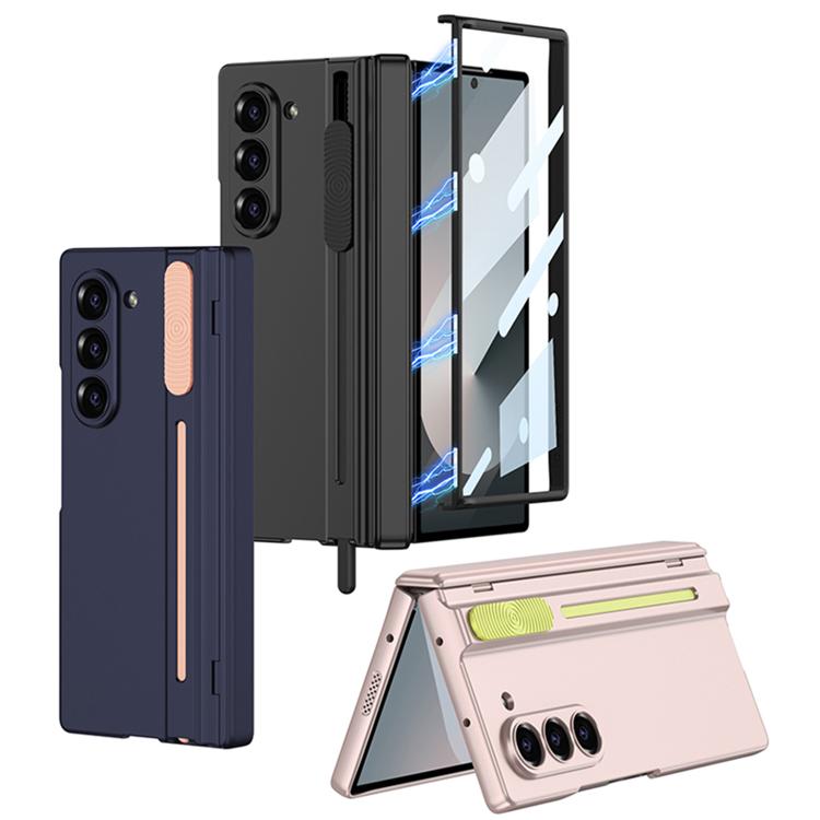 For Samsung Galaxy Z Fold6 GKK Integrated Magnetic Folding Hinge Adjust Gear Phone Case with Pen Slots