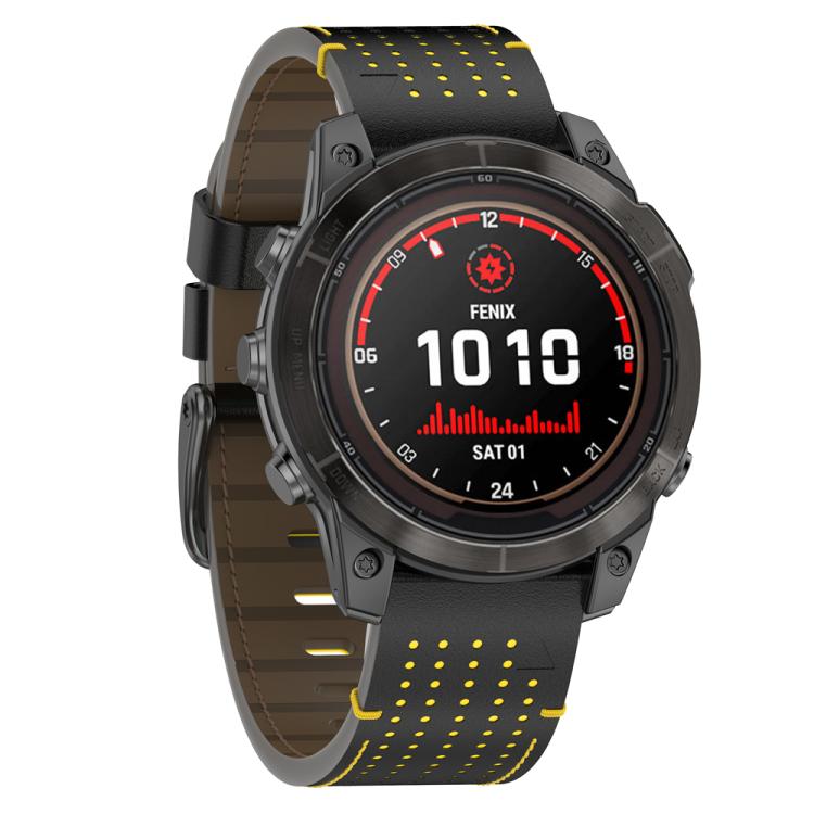 For Garmin Watch 26mm Dual Color Mesh Leather Quick Release Watch Band
