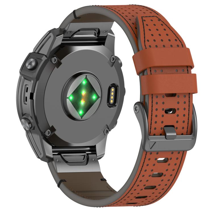 For Garmin Watch 22mm Dual Color Mesh Leather Quick Release Watch Band