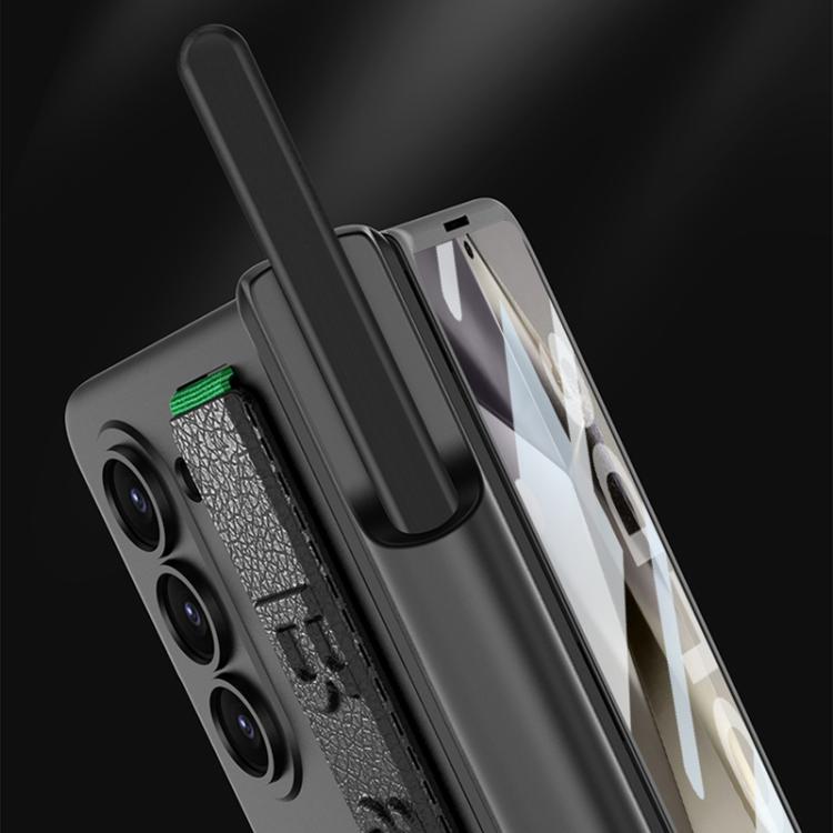 For Samsung Galaxy Z Fold6 GKK Integrated Magnetic Folding Hinge Phone Case with Wrist Strap & Pen Holder