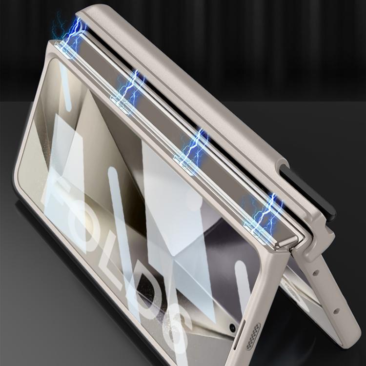 For Samsung Galaxy Z Fold6 GKK Integrated Magnetic Folding Hinge Phone Case with Wrist Strap & Pen Holder