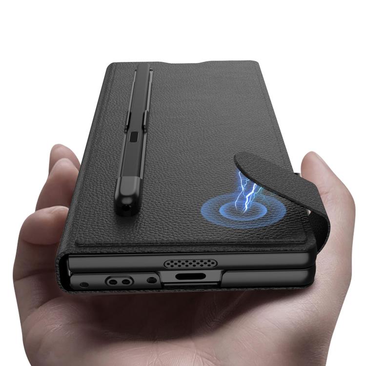 For Samsung Galaxy Z Fold6 GKK Integrated Flip Wallet Leather Phone Case with Pen Slots, Not Included Pen
