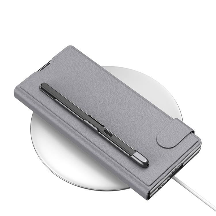 For Samsung Galaxy Z Fold6 GKK Integrated Flip Wallet Leather Phone Case with Pen Slots, Not Included Pen
