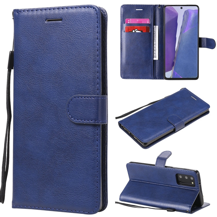 For Samsung Galaxy Note20 Solid Color Horizontal Flip PU Leather Case with Holder & Card Slots & Wallet & Lanyard