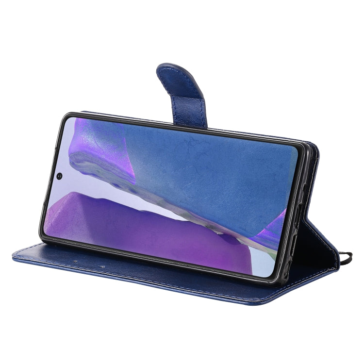 For Samsung Galaxy Note20 Solid Color Horizontal Flip PU Leather Case with Holder & Card Slots & Wallet & Lanyard