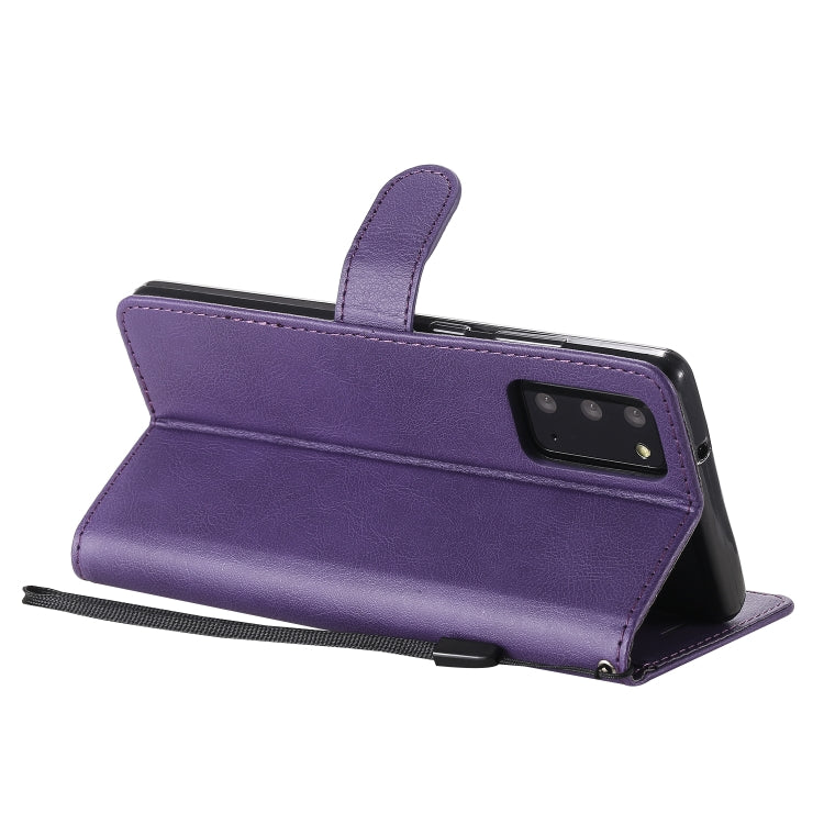 For Samsung Galaxy Note20 Solid Color Horizontal Flip PU Leather Case with Holder & Card Slots & Wallet & Lanyard
