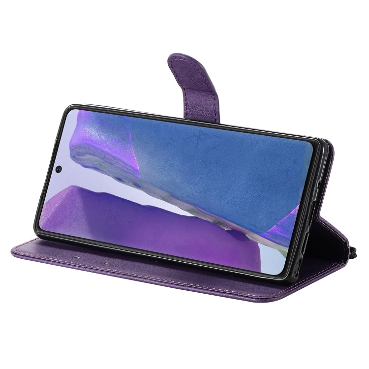 For Samsung Galaxy Note20 Solid Color Horizontal Flip PU Leather Case with Holder & Card Slots & Wallet & Lanyard