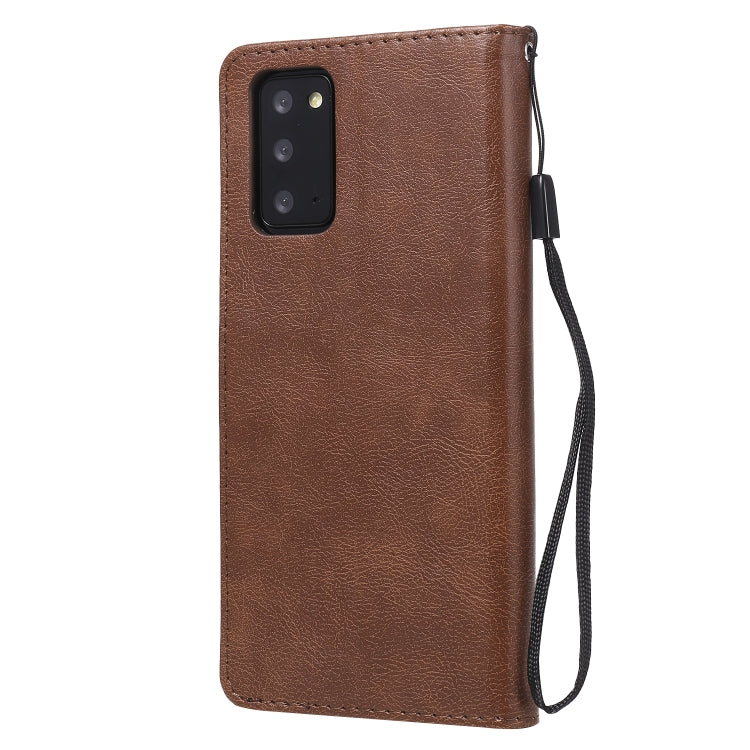 For Samsung Galaxy Note20 Solid Color Horizontal Flip PU Leather Case with Holder & Card Slots & Wallet & Lanyard